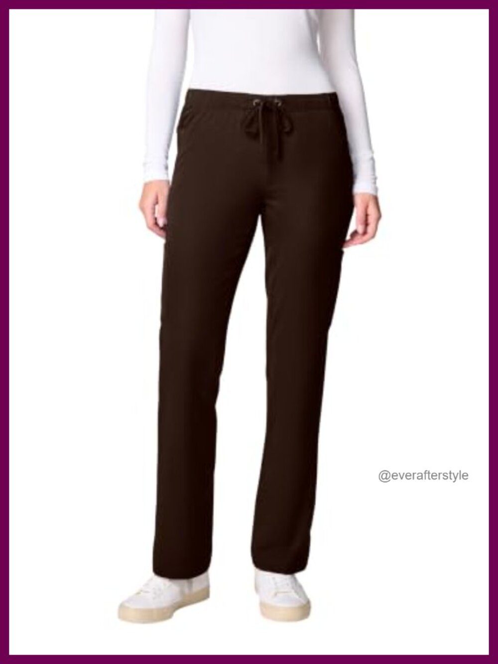 Wide Leg Scrub Pants Elastic Waist Straight Leg Medical Uniform Bottoms